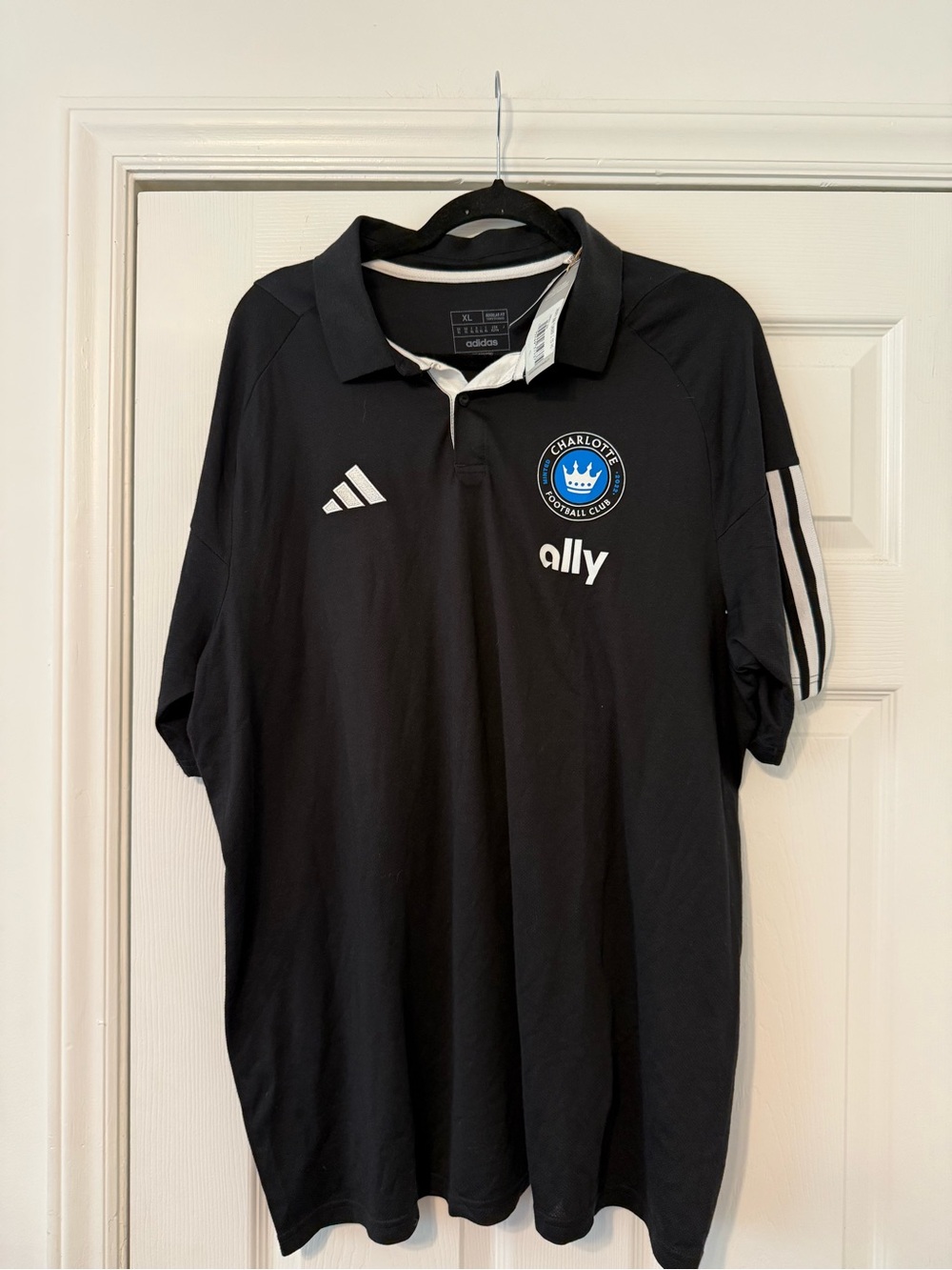 adidas Black Charlotte FC Polo with Ally and Crest